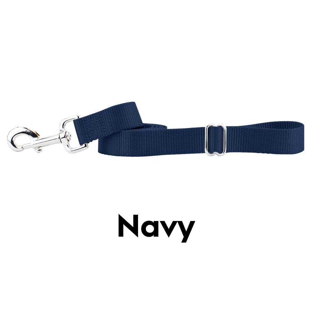 2hound navy nylon dog lead-happy tails